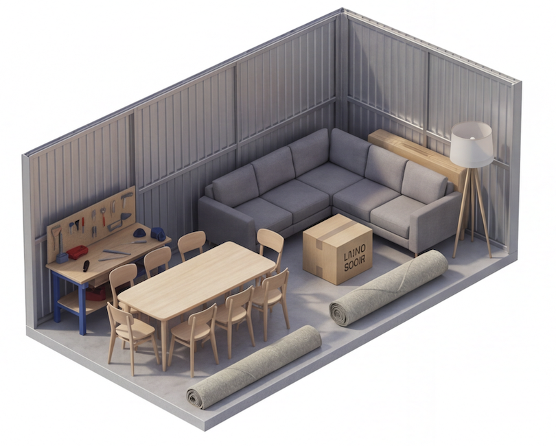 2m × 4m Unit storage unit render