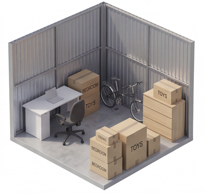 3m × 3m Unit storage unit render